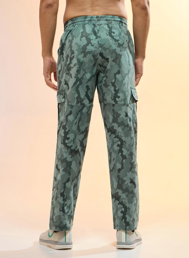 Technosport Men Printed Straight Fit Sports Cargo Trackpants - Image 3